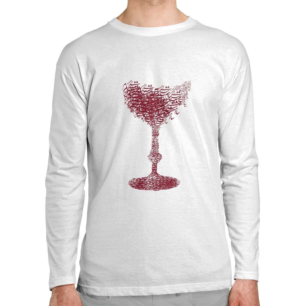تی شرت آستین بلند طرح جام شراب تی شرت آستین بلند طرح جام شراب