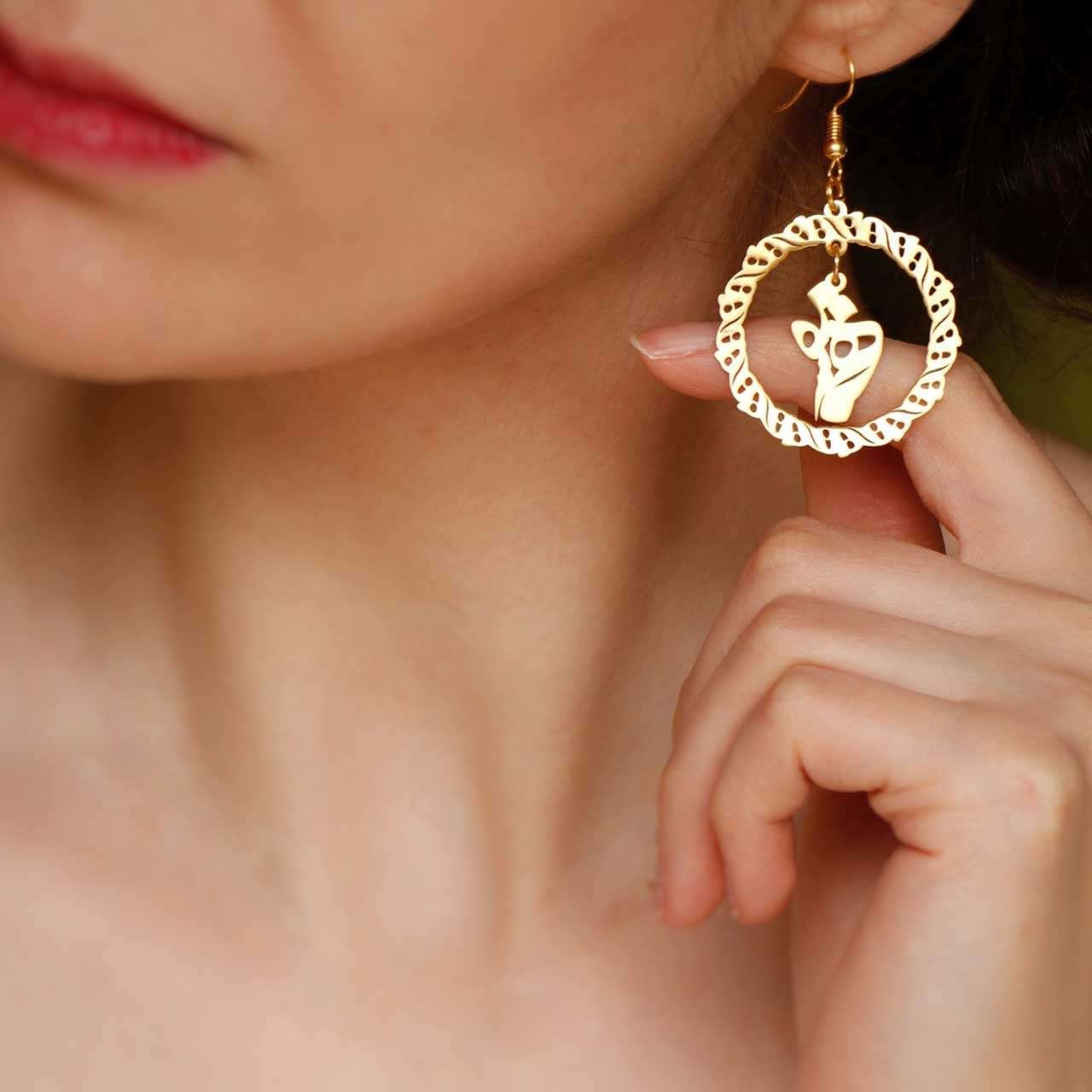 گوشواره طلا طرح همنفس گوشواره طلا طرح همنفس