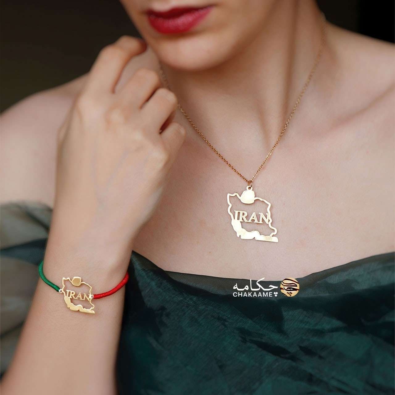 گردنبند طلا طرح ایران IRAN گردنبند طلا طرح ایران IRAN