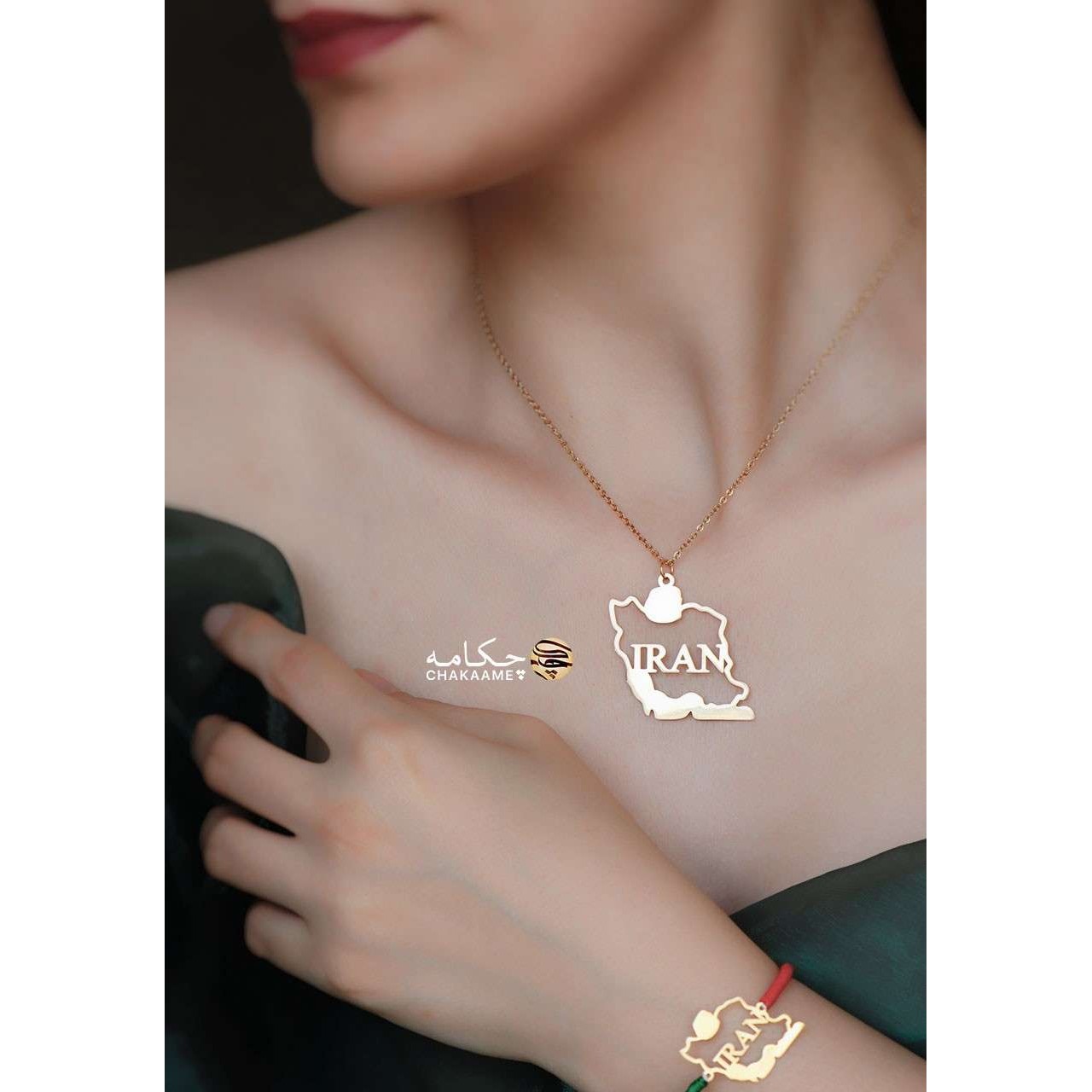 گردنبند طلا طرح ایران IRAN گردنبند طلا طرح ایران IRAN