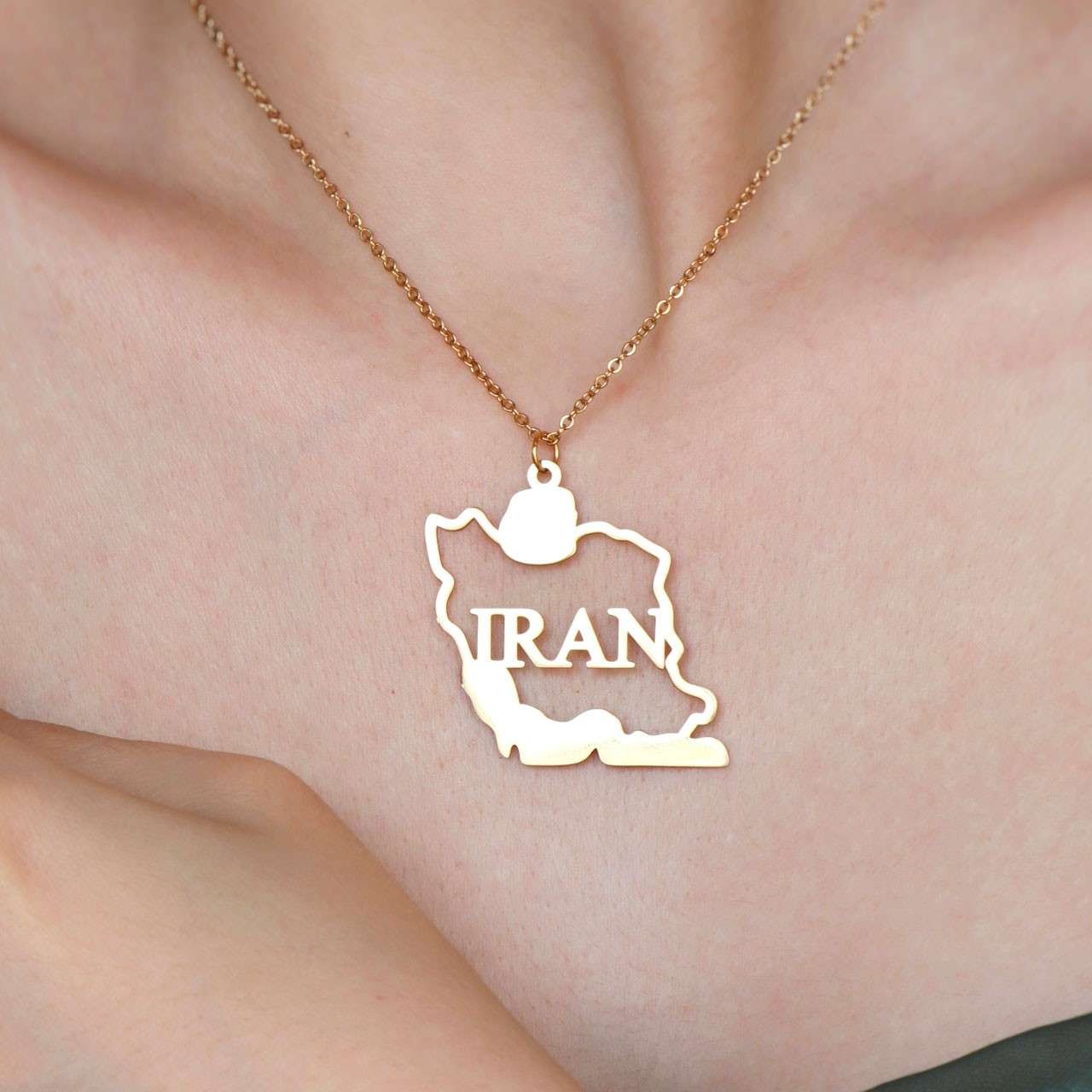 گردنبند طلا طرح ایران IRAN گردنبند طلا طرح ایران IRAN