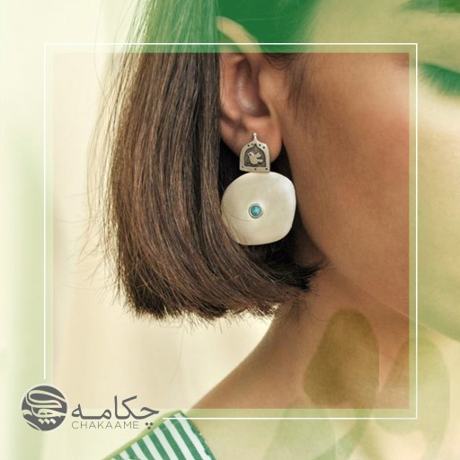 گوشواره طرح پرنده و فیروزه